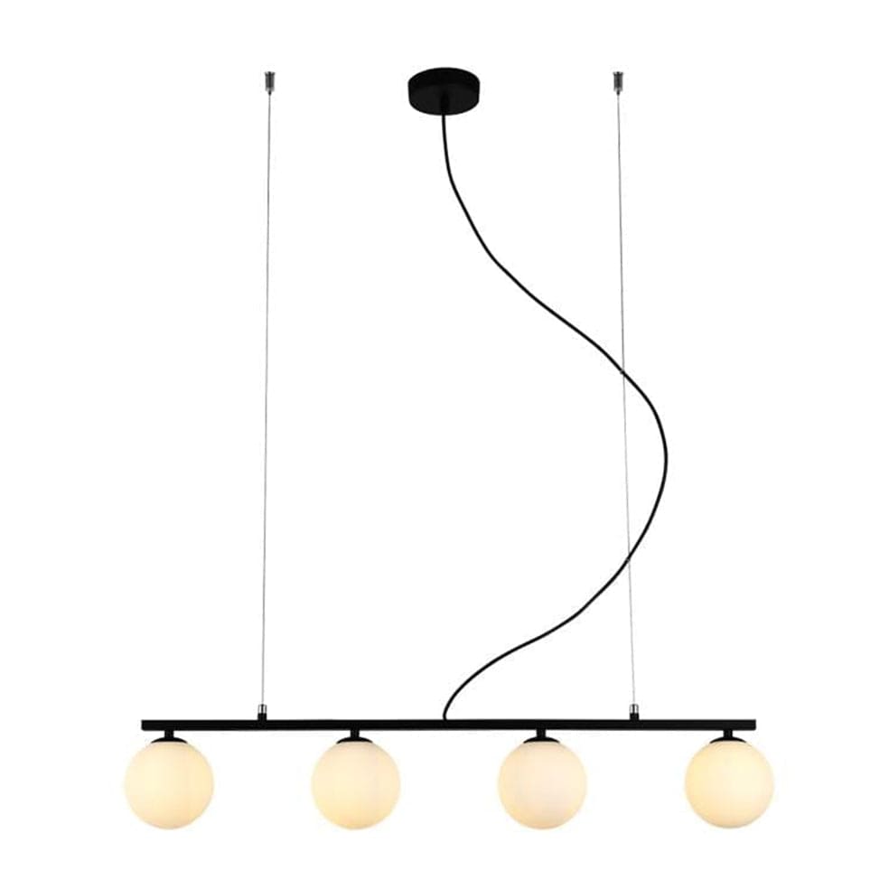 The Lighting Club Small / Black Linear Black or Gold with Opal Glass Chandelier Light 2 Sizes T-KLCH-1478/BL