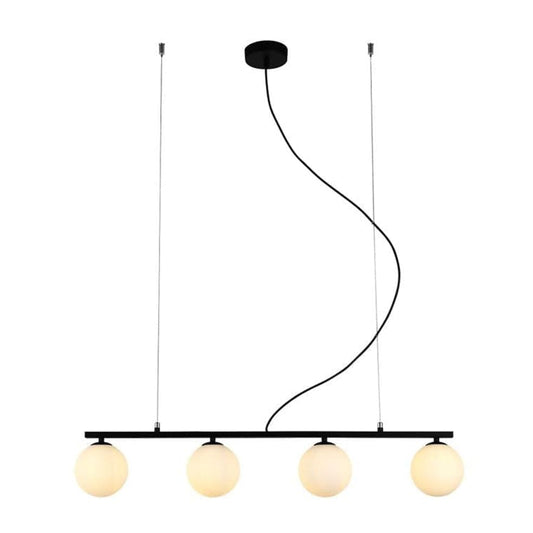 The Lighting Club Small / Black Linear Black or Gold with Opal Glass Chandelier Light 2 Sizes T-KLCH-1478/BL