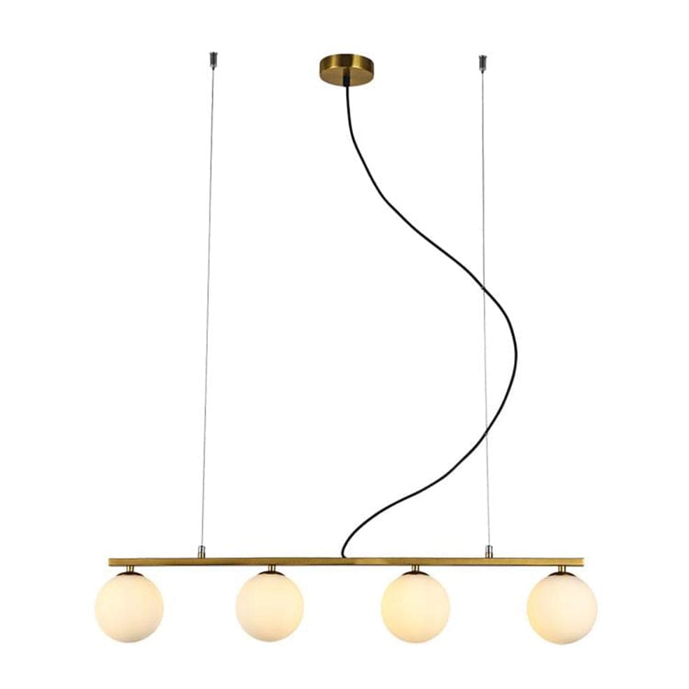 The Lighting Club Small / Gold Linear Black or Gold with Opal Glass Chandelier Light 2 Sizes T-KLCH-1478/GD