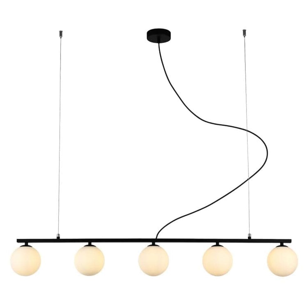 The Lighting Club Large / Black Linear Black or Gold with Opal Glass Chandelier Light 2 Sizes T-KLCH-1479/BL