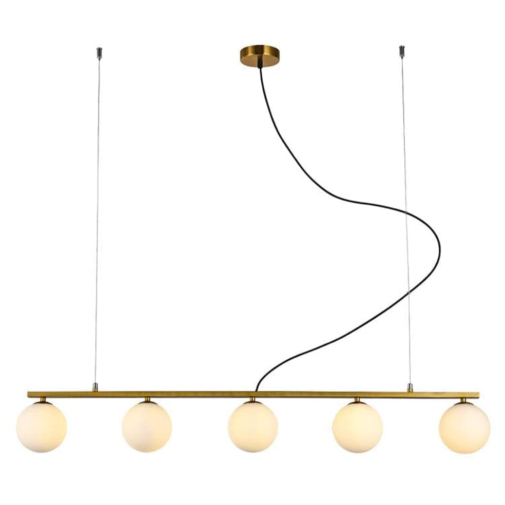 The Lighting Club Large / Gold Linear Black or Gold with Opal Glass Chandelier Light 2 Sizes T-KLCH-1479/GD