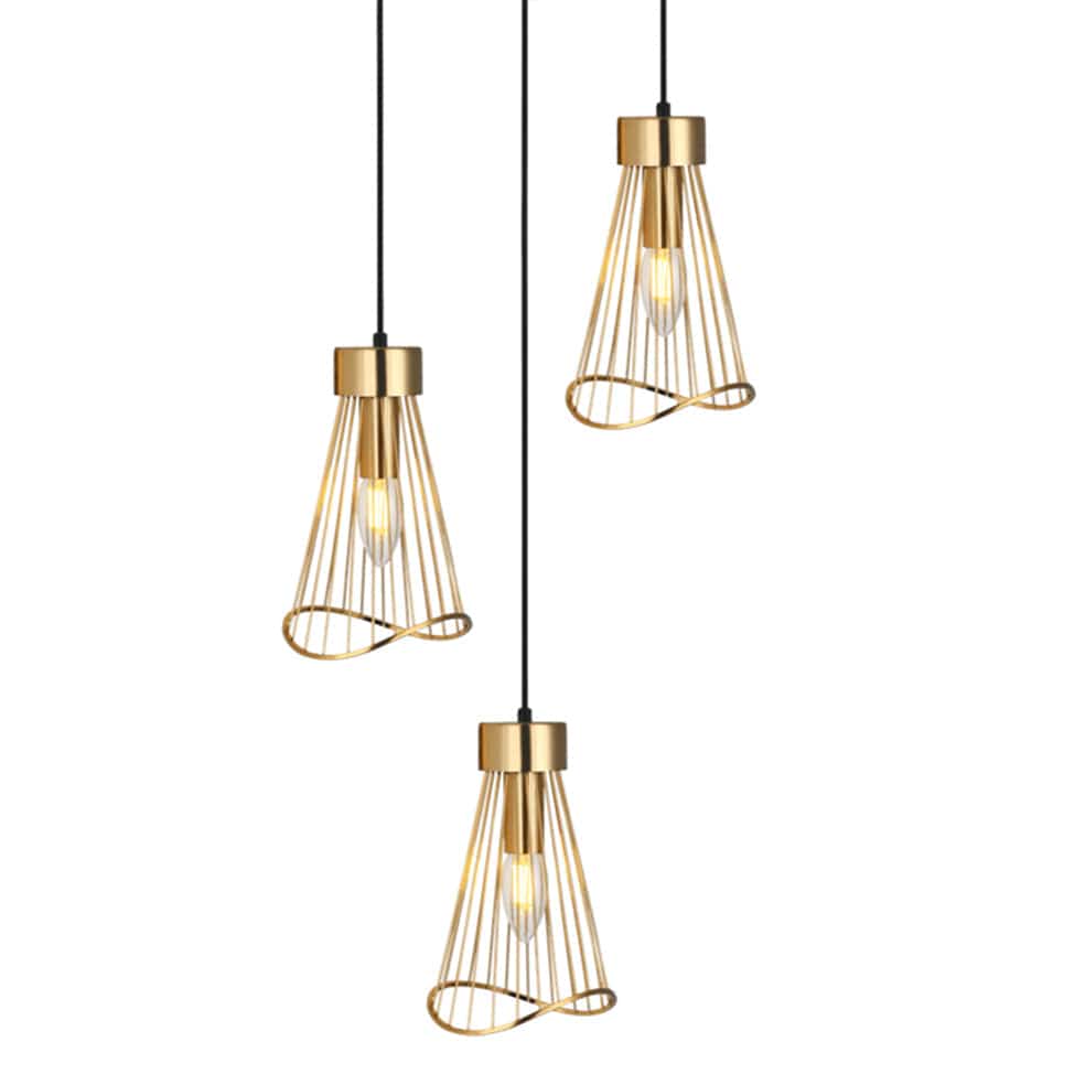 The Lighting Club Pendant Gold Sensu Cluster Pendant Light | Metal Wire T-KLCH-154-3/GD