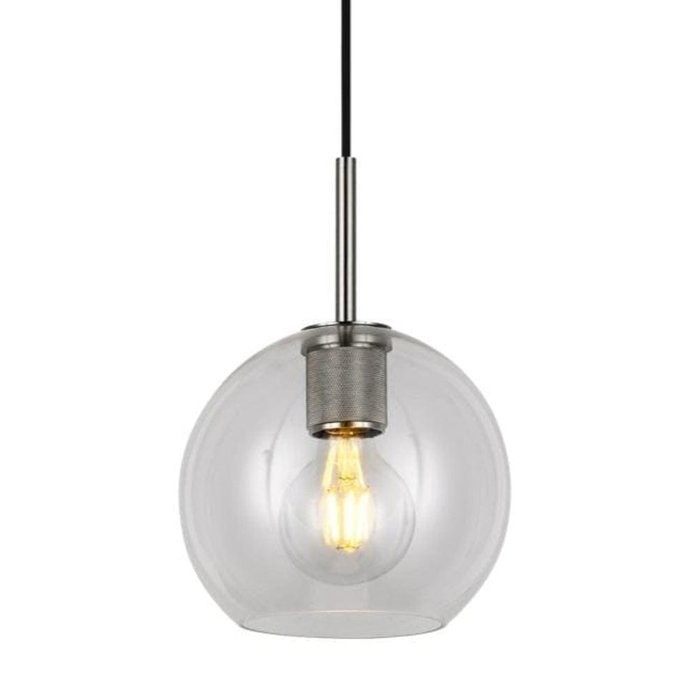 The Lighting Club Pendant Satin Silver Orb Glass Ball Pendant Black | Gold | Silver T-KLCH-20/SN
