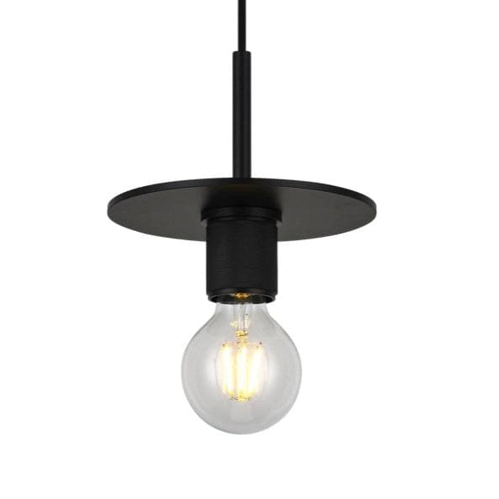 The Lighting Club Pendant Black Disc Metal Pendant Light Black | Gold | Chrome T-KLCH-40/BL