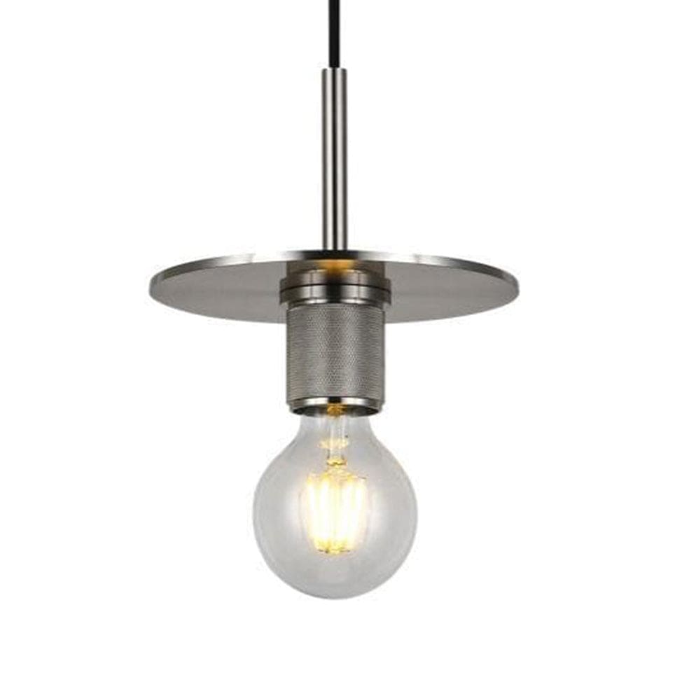 The Lighting Club Pendant Satin Silver Disc Metal Pendant Light Black | Gold | Chrome T-KLCH-40/SN