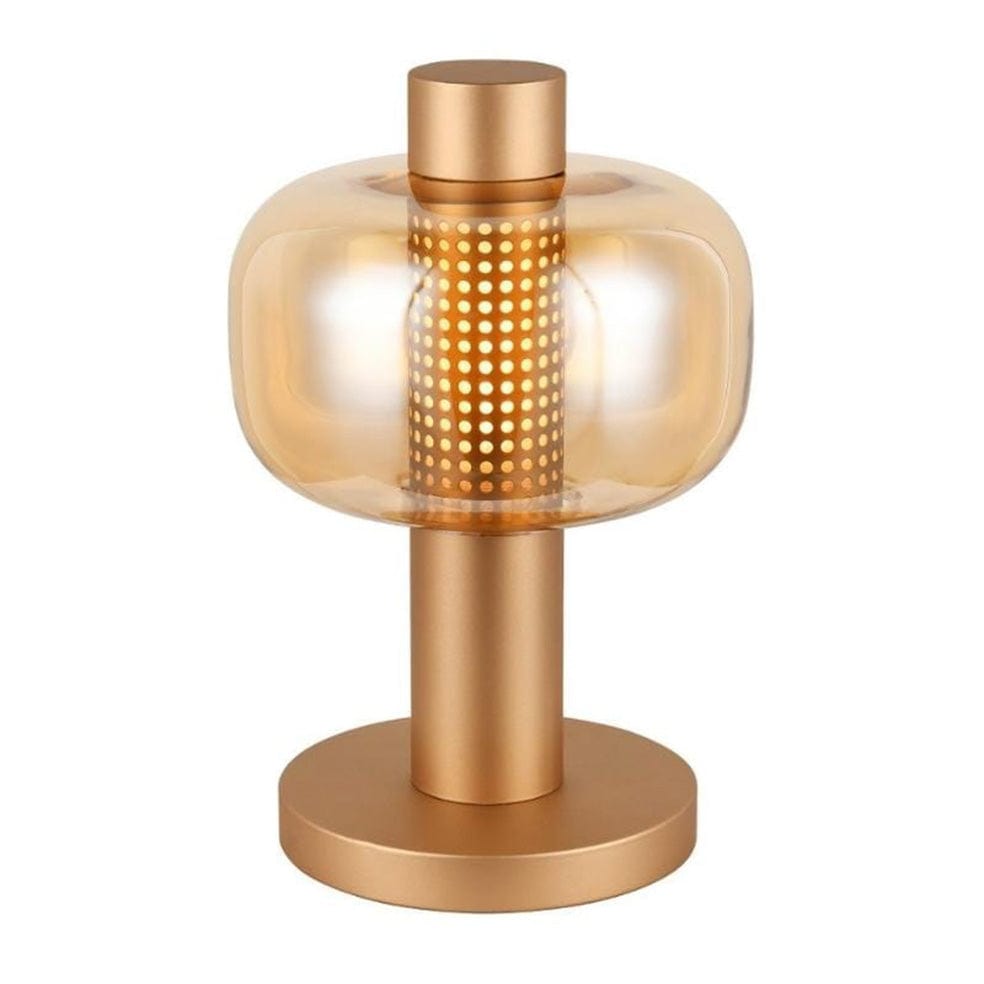 The Lighting Club table lamp Satin Gold Chicago Metal and Glass Table Lamp Black | Gold T-KLT-133/SG