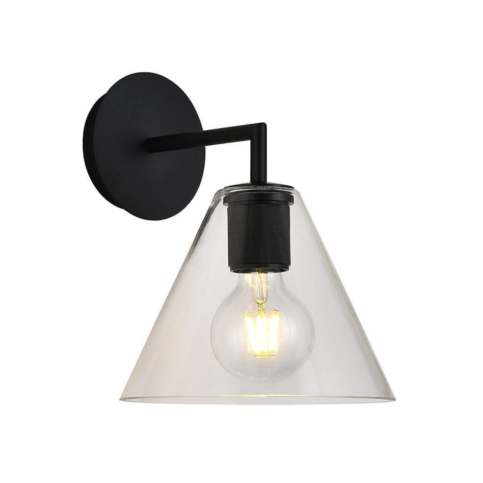The Lighting Club Wall light Black Trends Glass Wall Light Cone Black | Gold | Chrome T-KLW-10/BL