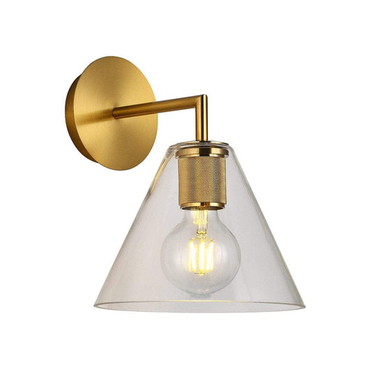 The Lighting Club Wall light Gold Trends Glass Wall Light Cone Black | Gold | Chrome T-KLW-10/GD
