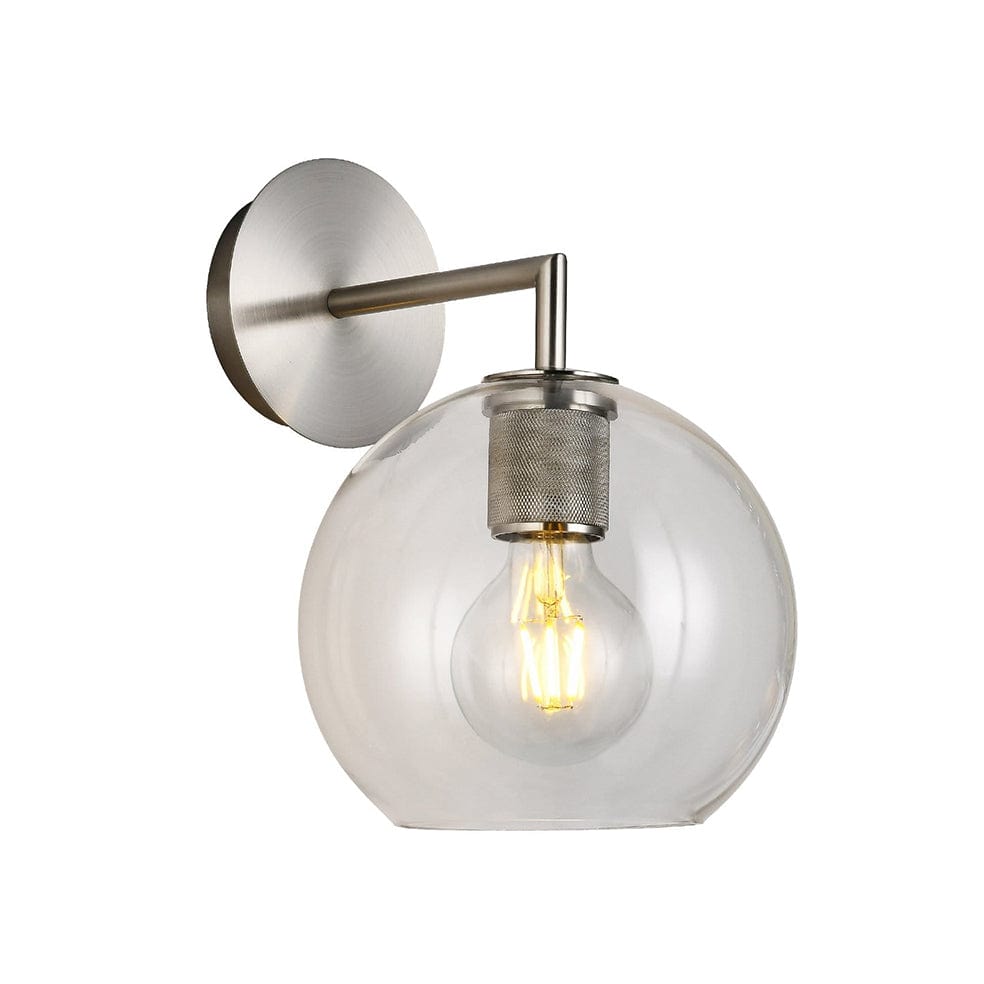 The Lighting Club Pendant Satin Silver Anna Glass Wall Light Black | Gold | Chrome T-KLW-20/SN