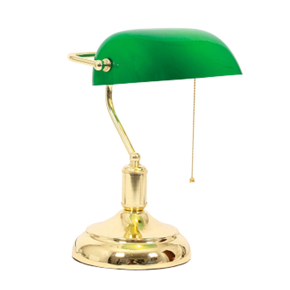 The Lighting Club desk Green Bankers Metal and Glass Table Lamp Gold | Chrome TL021 GREEN 6007226045499