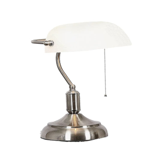 The Lighting Club desk White Bankers Metal and Glass Table Lamp Gold | Chrome TL021 WH 6007226051094