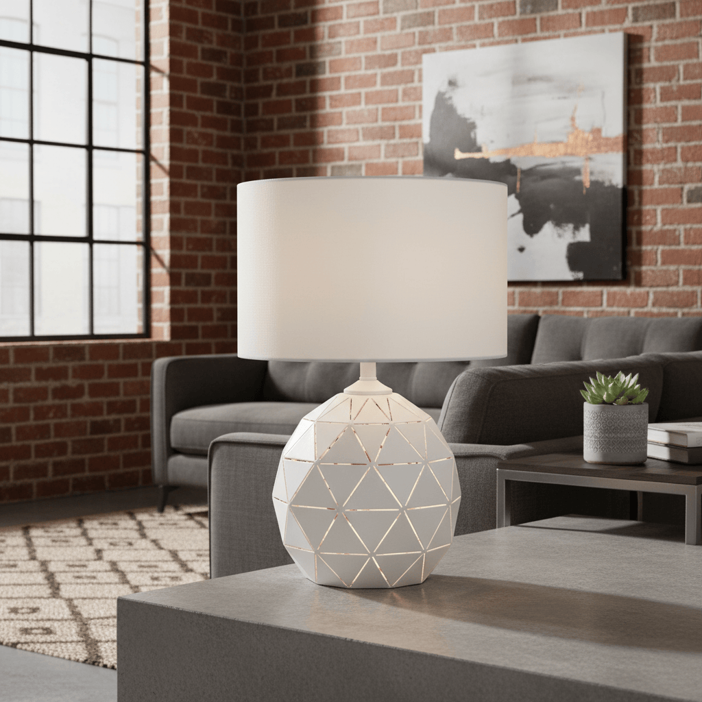 The Lighting Club Table Lamp Geomax White Table Lamp TL100 WHITE 6007226089981
