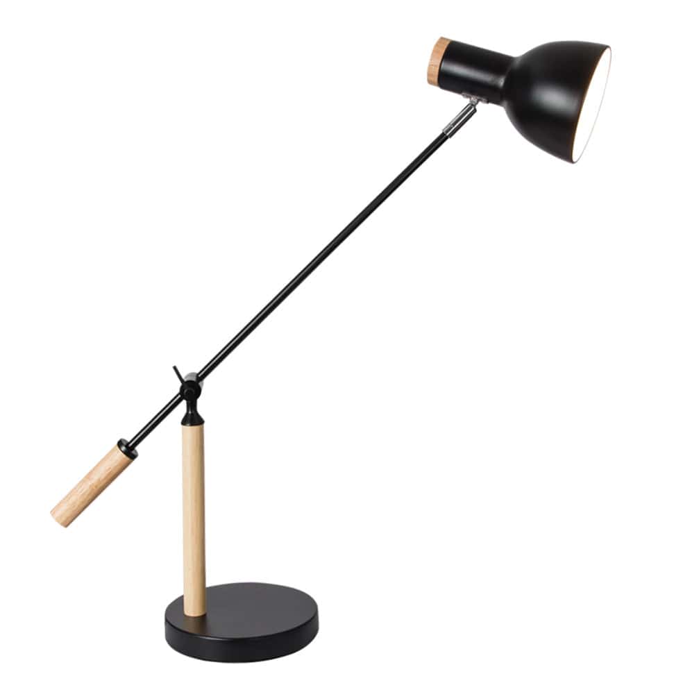 The Lighting Club table lamp Black Adjustable Metal and Wood Table Lamp | Black or White TL670 BLACK 6007226082654