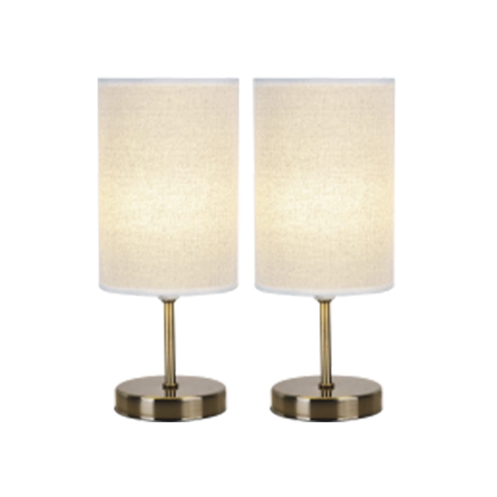 The Lighting Club table lamp Antique Brass & Hessian Twin Pack Table Lamp | Black or Hessian TL679 ANTIQUE 6007226083194