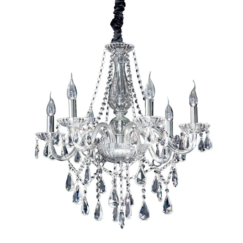 The Lighting Club Chandelier Vienna 6-Arm Crystal Chandelier – Clear Crystal V-KLCH-8004/6