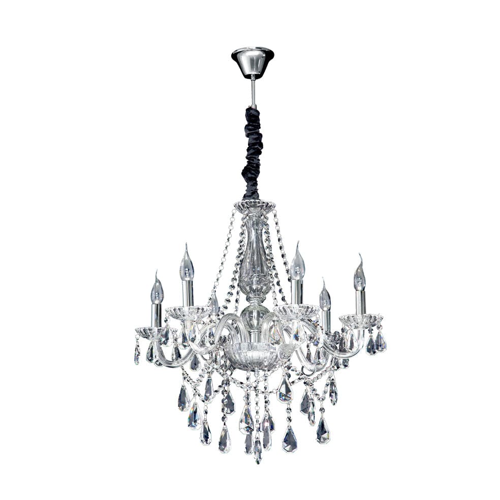 The Lighting Club Chandelier Vienna 6-Arm Crystal Chandelier – Clear Crystal V-KLCH-8004/6