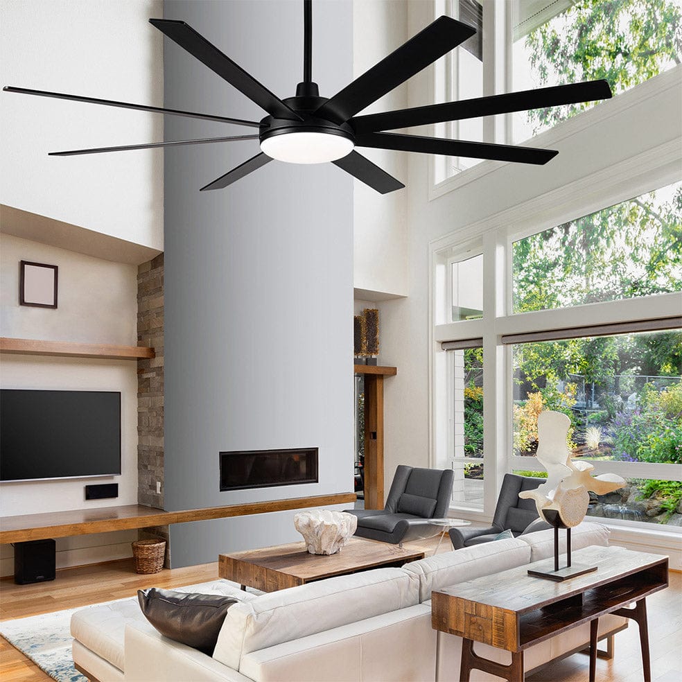 The Lighting Club Ceiling Fans Tundra Oversized Ceiling Fan with LED Light Black | White