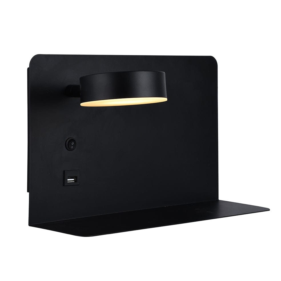 The Lighting Club Wall light Black Juniper Wall Light with USB charging w620b