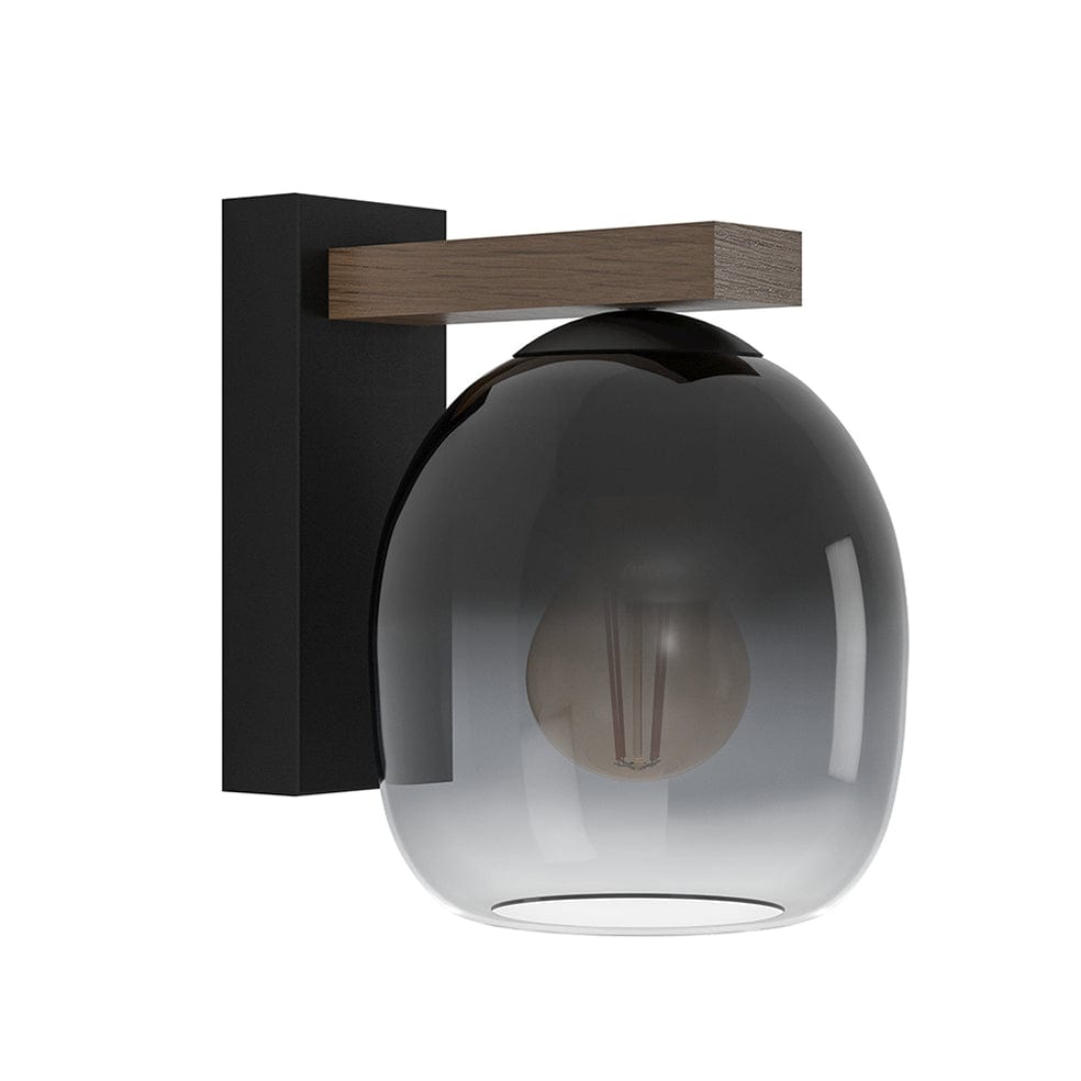 The Lighting Club Wall Light Filago Wood and Glass Wall Light Black W660 9008606263349