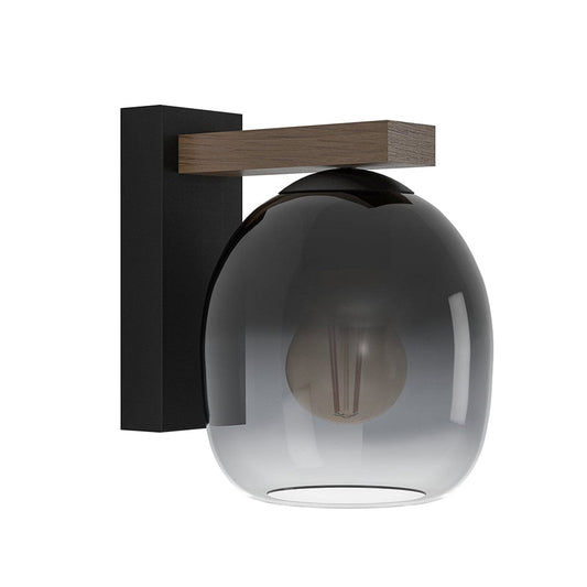 The Lighting Club Wall Light Filago Wood and Glass Wall Light Black W660 9008606263349
