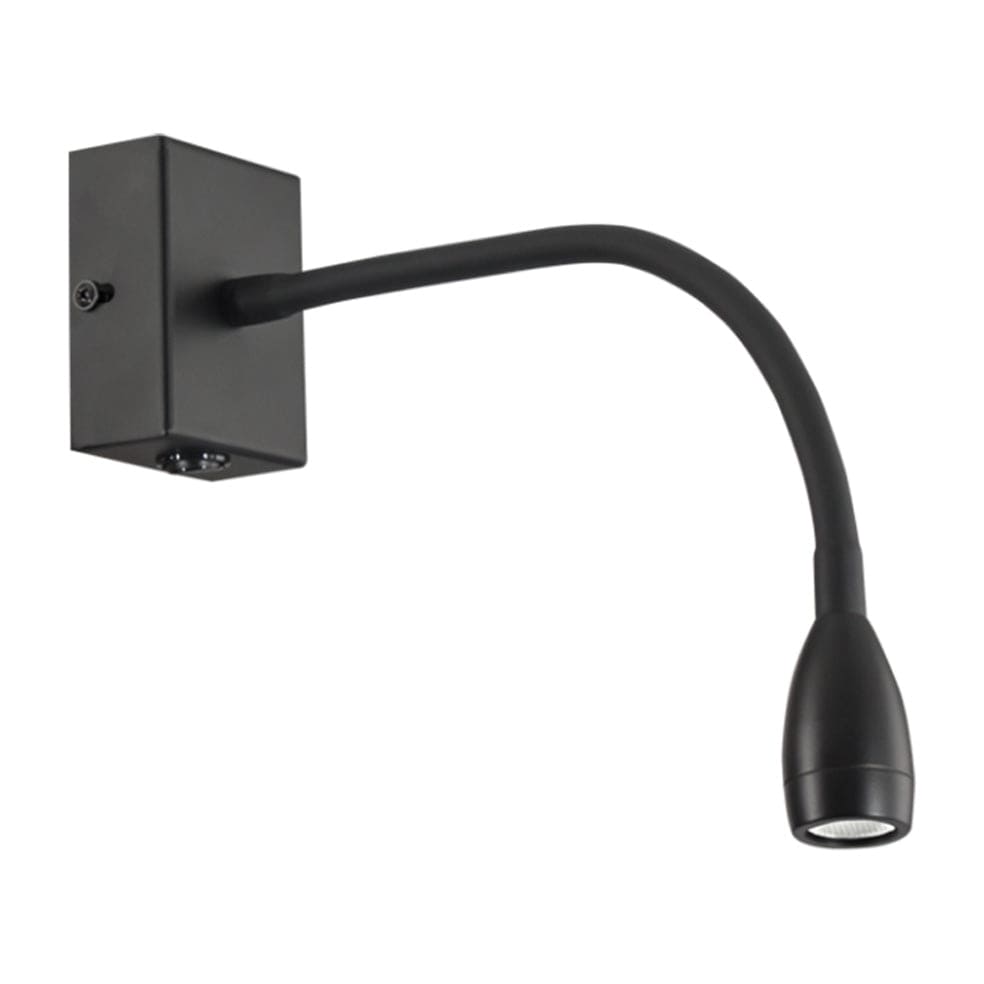 The Lighting Club Wall Light Fixtures Black Gooseneck Arm LED Wall Light | Black or Satin Chrome WB040/1