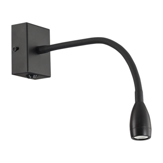 The Lighting Club Wall Light Fixtures Black Gooseneck Arm LED Wall Light | Black or Satin Chrome WB040/1