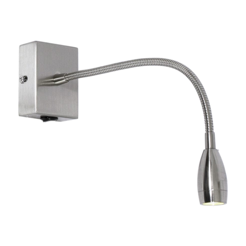 The Lighting Club Wall Light Fixtures Satin Chrome Gooseneck Arm LED Wall Light | Black or Satin Chrome WB041/1