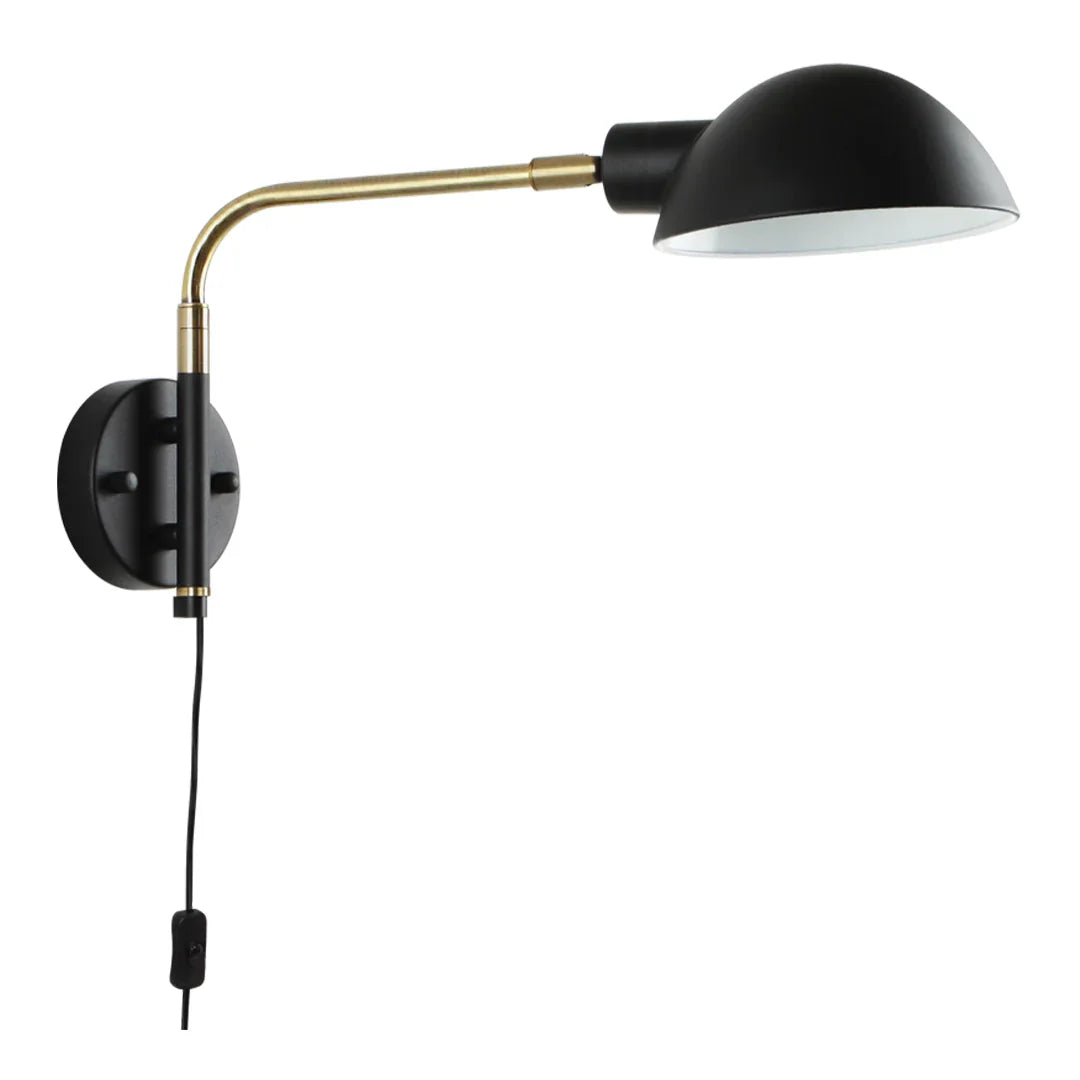 The Lighting Club Wall Light Austin Metal Wall Light Black -  Cord and Switch WB369 BK/GD 6007226089226