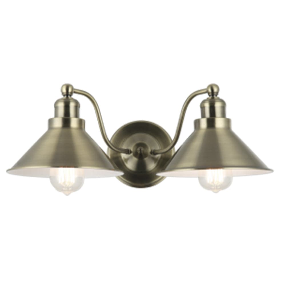 The Lighting Club Wall light Skyler Wall Light in Antique Brass WB397/2 ANTIQUE 6007226083859