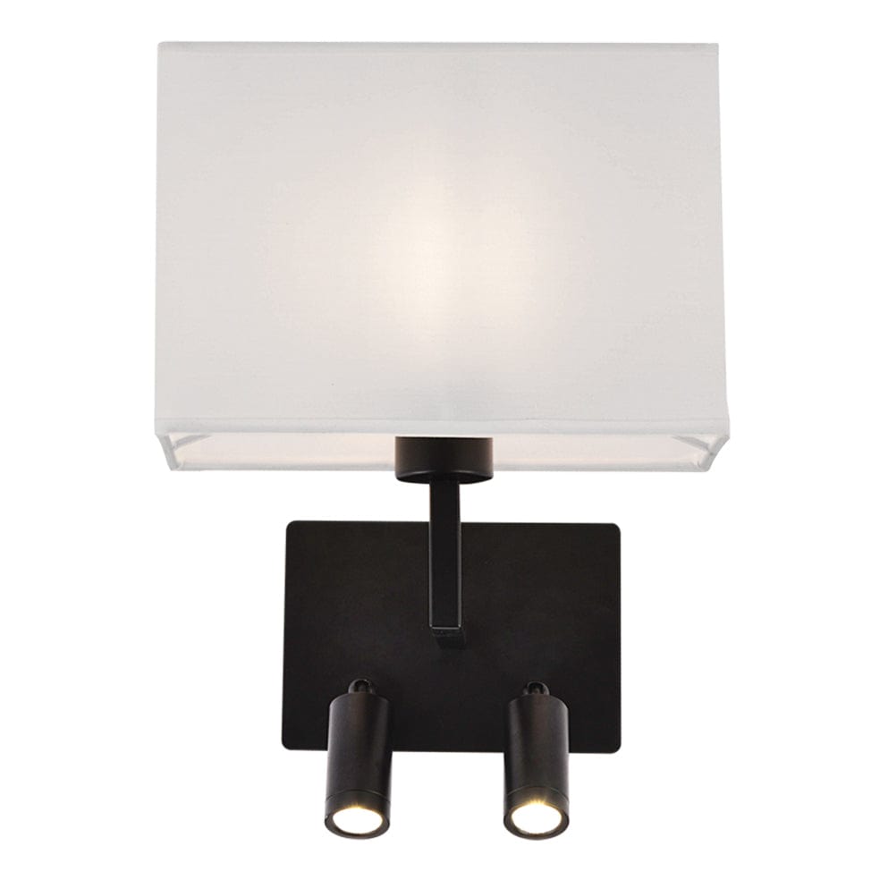 The Lighting Club Wall light Black Alaya Wall Light with 2 Reading Lights | Black, Satin or Antique WB406/3 BLACK 6007226084801