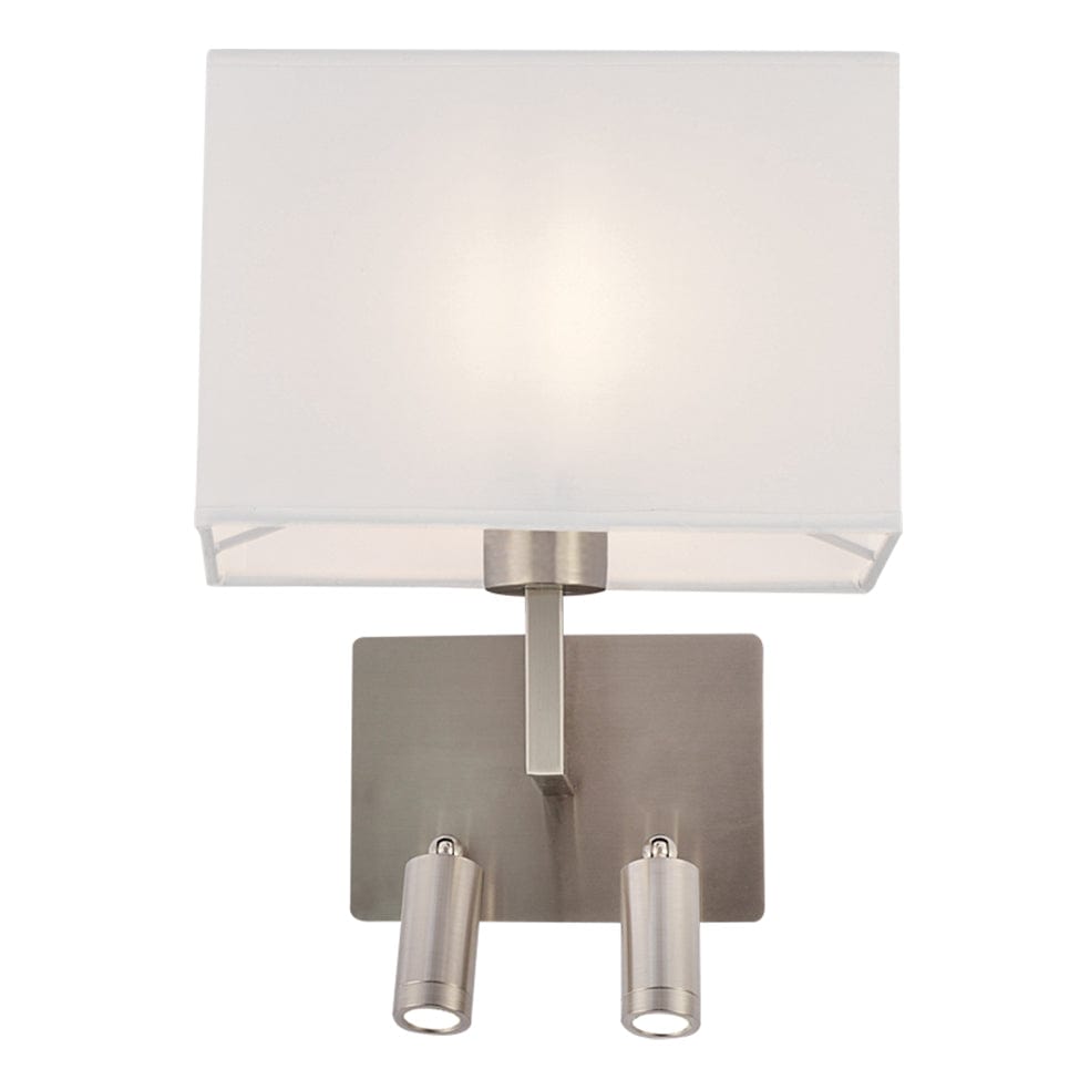 The Lighting Club Wall light Satin Alaya Wall Light with 2 Reading Lights | Black, Satin or Antique WB407/3 SATIN 6007226084818