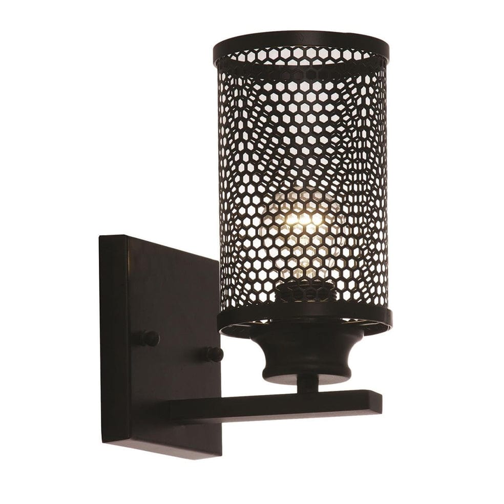 The Lighting Club Wall Light ForgeMesh Metal Wall Light - Black WB487/1 BLACK 6007226060188