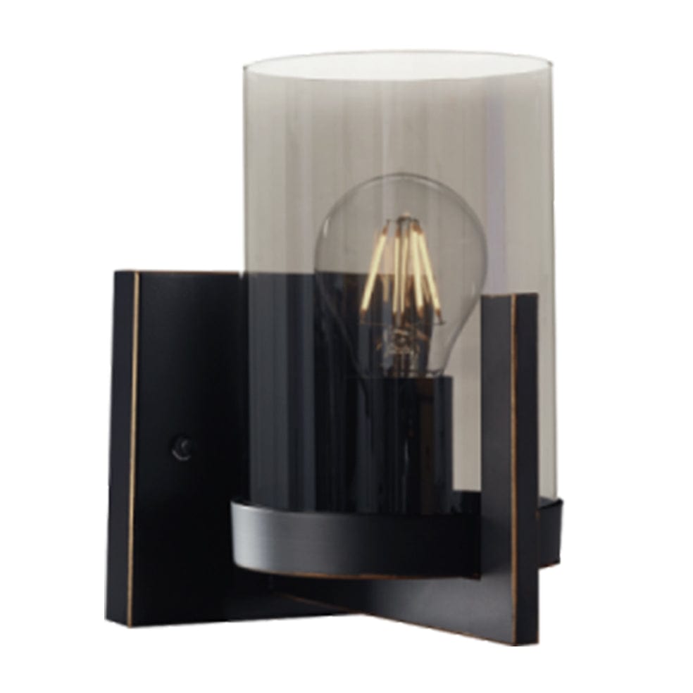 The Lighting Club Wall Light Zephyr Metal and Glass Wall Light Black WB804/1 BK/GD 6007226061475