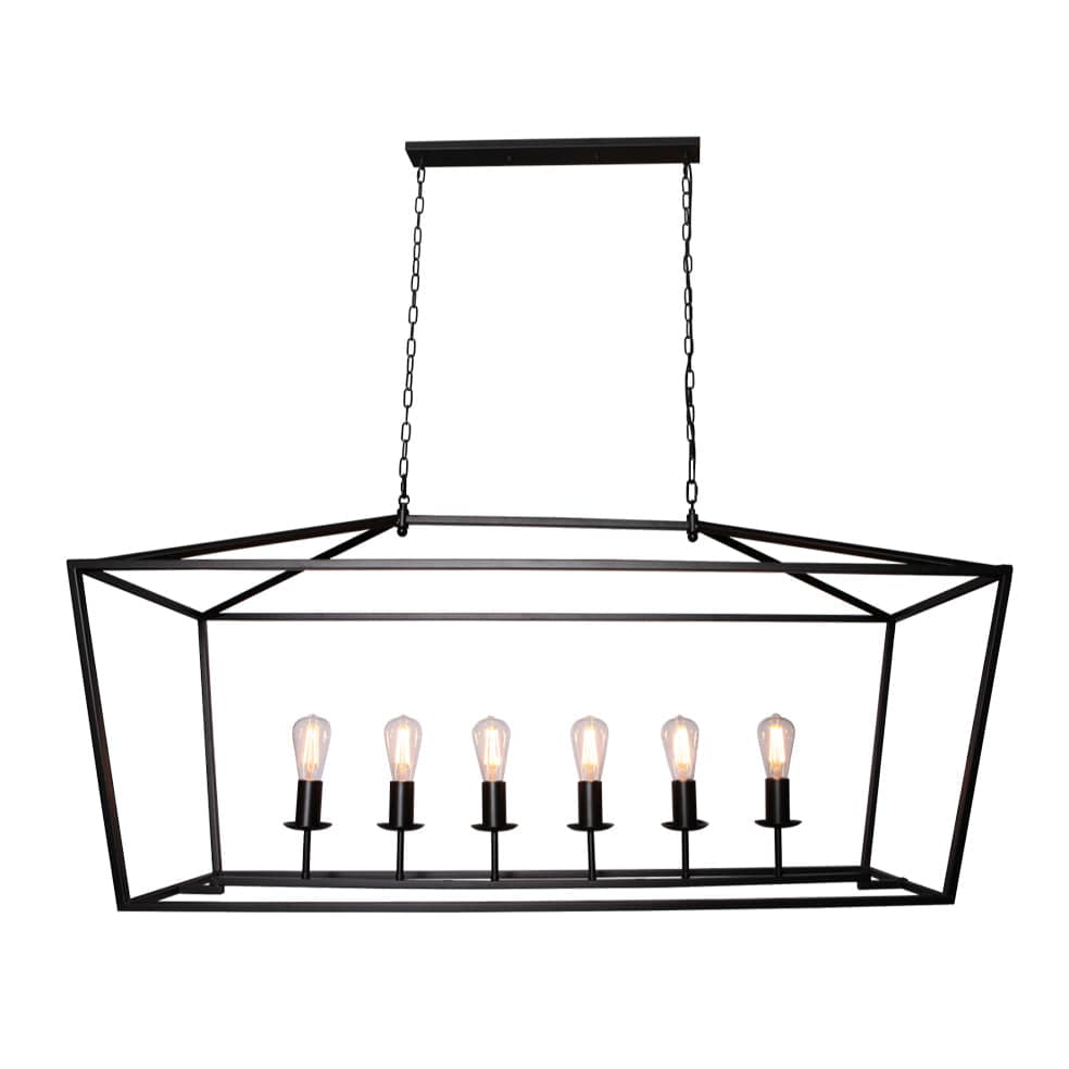 The Lighting Club Pendant Lights Luna Metal Rectangular Pendant Light Extra Large Black WE-KLCH-395