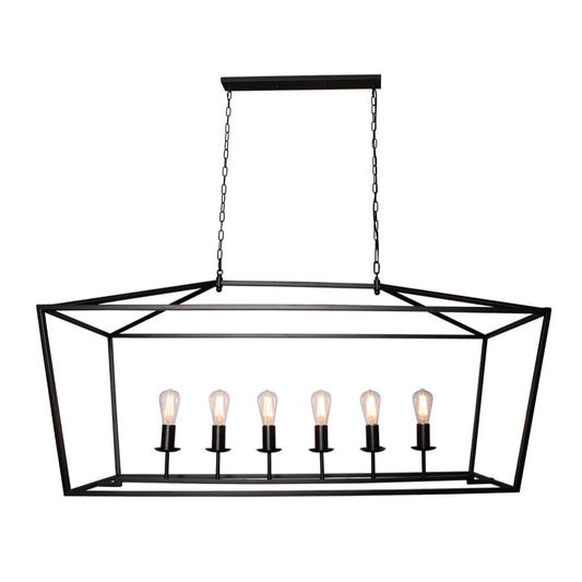 The Lighting Club Pendant Lights Luna Metal Rectangular Pendant Light Extra Large Black WE-KLCH-395
