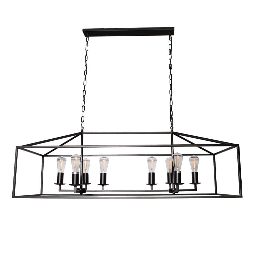 The Lighting Club Pendant Lights Luna Metal Rectangular Pendant Light Large Black WE-KLCH-396