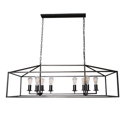 The Lighting Club Pendant Lights Luna Metal Rectangular Pendant Light Large Black WE-KLCH-396