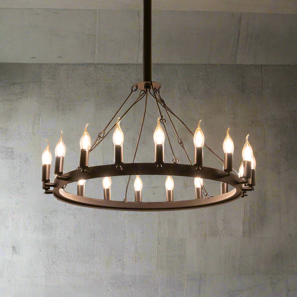 The Lighting Club Large Barn Round Black Pendant Light WE-KLCH-397-18