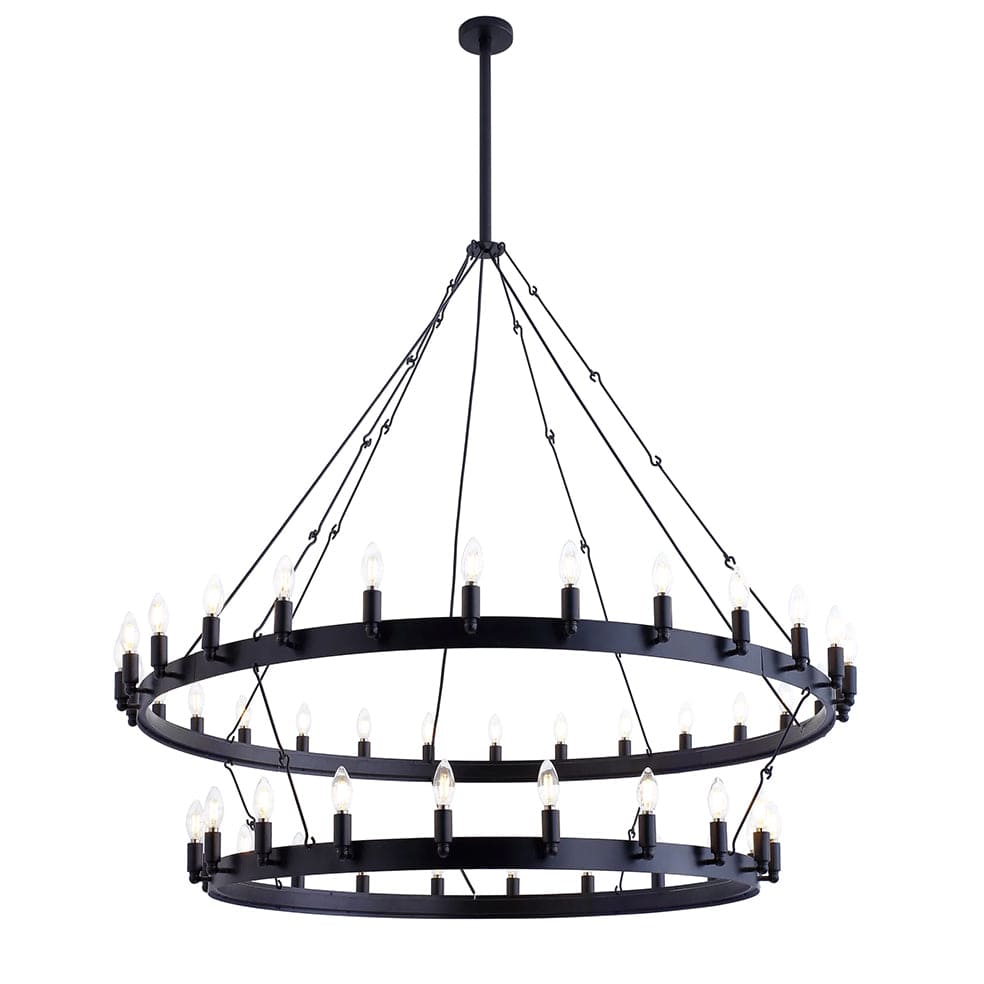 The Lighting Club Pendant Round Ranch Pendant - Two Tier | Iron WE-KLCH-397/54