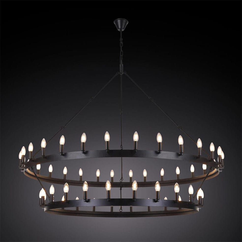 The Lighting Club Pendant Round Ranch Pendant - Two Tier | Iron WE-KLCH-397/54