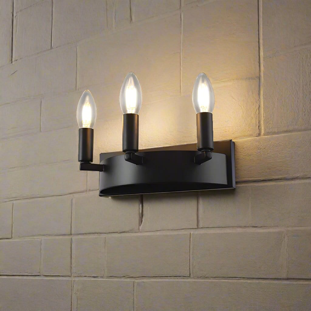 The Lighting Club Wall Light Ranch Trio Metal Wall Light Black WE-KLW-397/3